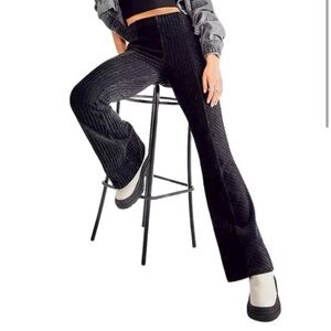 Free People Slim Pull-On Velvet Flare Trousers, M